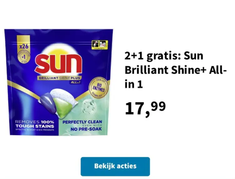 Promotie: Sun Brilliant Shine+ All-in 1