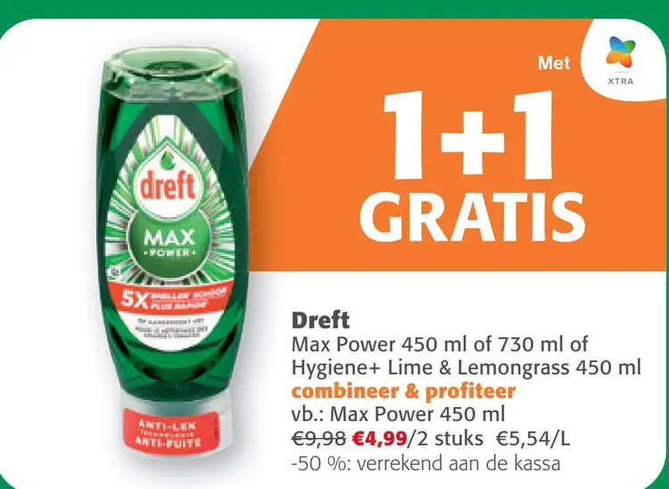 Aanbieding: Dreft Max Power or Hygiene+ Lime & Lemongrass