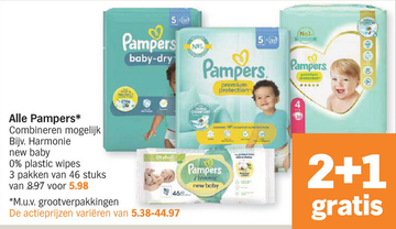 Aanbieding: Pampers Harmonie new baby 0% plastic wipes 