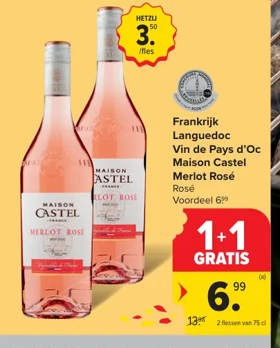 Promotie: Languedoc Vin de Pays d'Oc Merlot Rosé