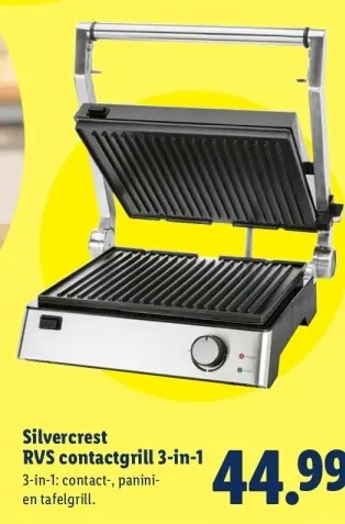 Aanbieding: RVS contactgrill 3-in-1
