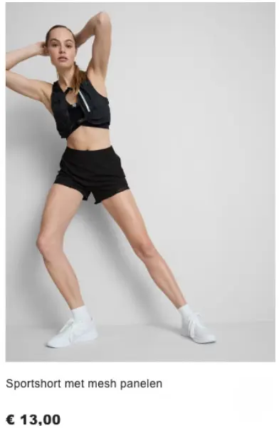 Promotie: Sportshort met mesh panelen