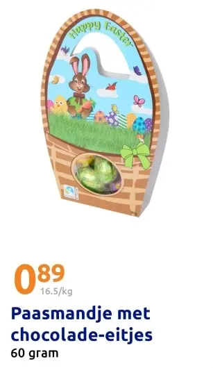 Aanbieding: Paasmandje met chocolade-eitjes