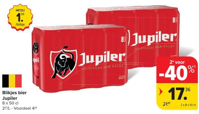 Promotie: Blikjes bier Jupiler