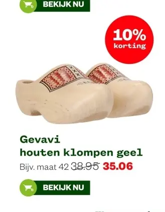 Aanbieding: houten klompen geel