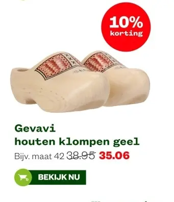 Aanbieding: houten klompen geel