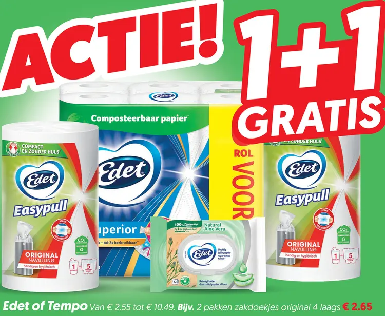 Aanbieding: Toiletpapier, vochtig toiletpapier of zakdoekjes