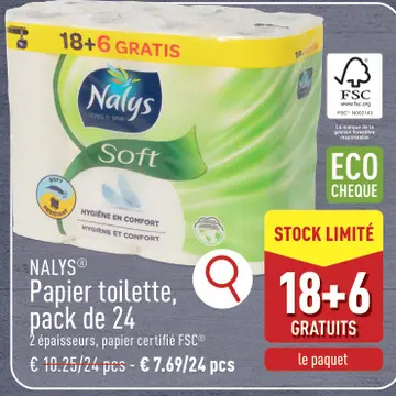 Offre: Papier toilette, pack de 24