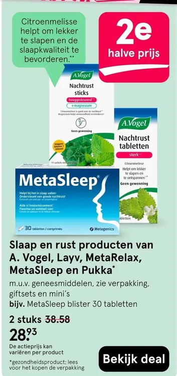 Aanbieding: Slaap en rust producten van A. Vogel, Layv, MetsaSleep en Pukka