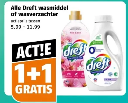 Aanbieding: Dreft wasmiddel of wasverzachter