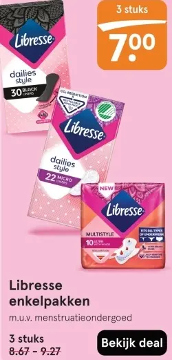 Aanbieding: Libresse enkelpakken