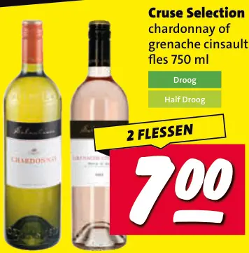 Aanbieding: Cruse Selection Chardonnay of grenache cinsault