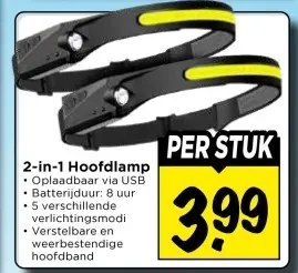 2-in-1 Hoofdlamp