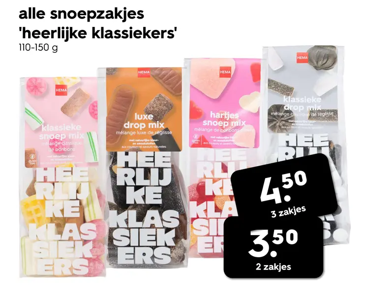 Promotie: Alle snoepzakjes 'heerlijke klassiekers'