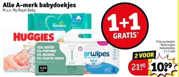 Aanbieding: A-merk babydoekjes