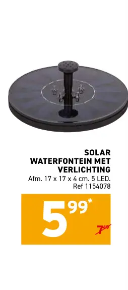 Promotie: Solar waterfontein met verlichting