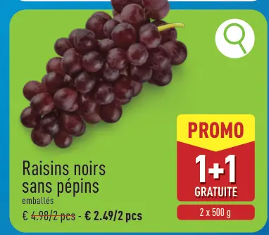 Offre: Raisins noirs sans pépins