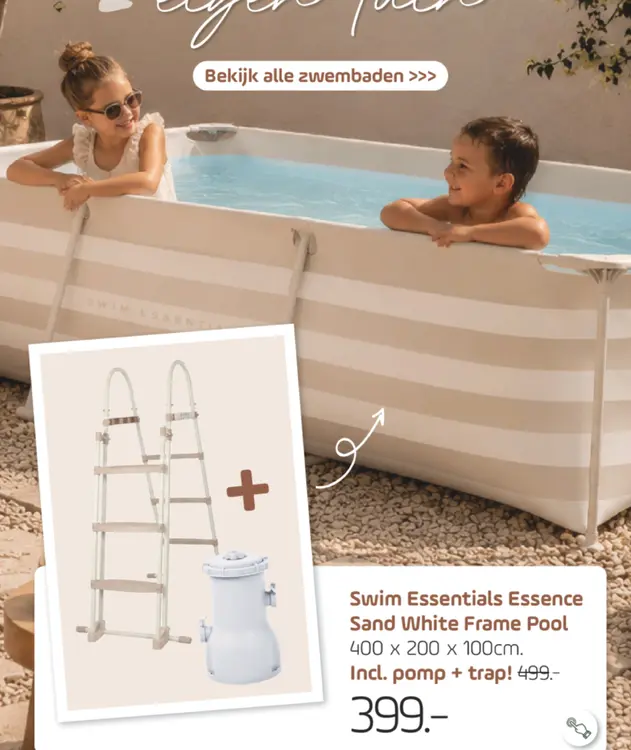 Aanbieding: Swim Essentials Essence Sand White Frame Pool