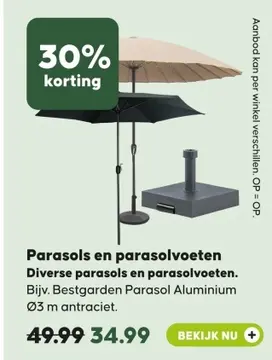 Aanbieding: Parasols en parasolvoeten