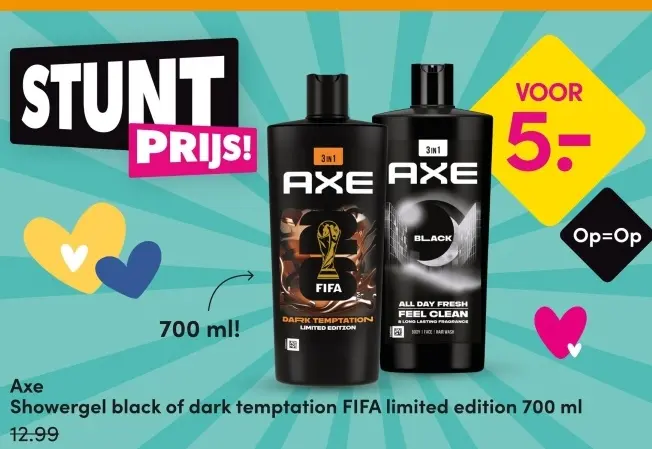 Aanbieding: Showergel black of dark temptation FIFA limited edition