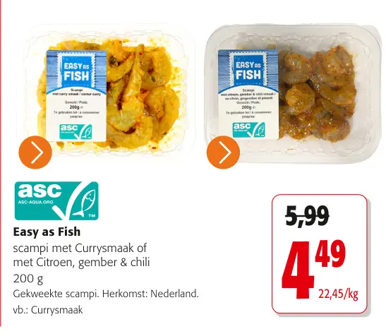 Promotie: Easy as Fish scampi