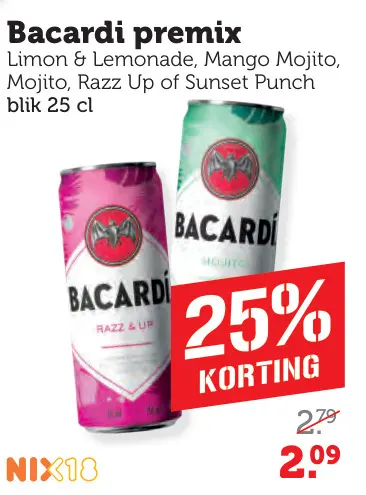 Aanbieding: Bacardi premix