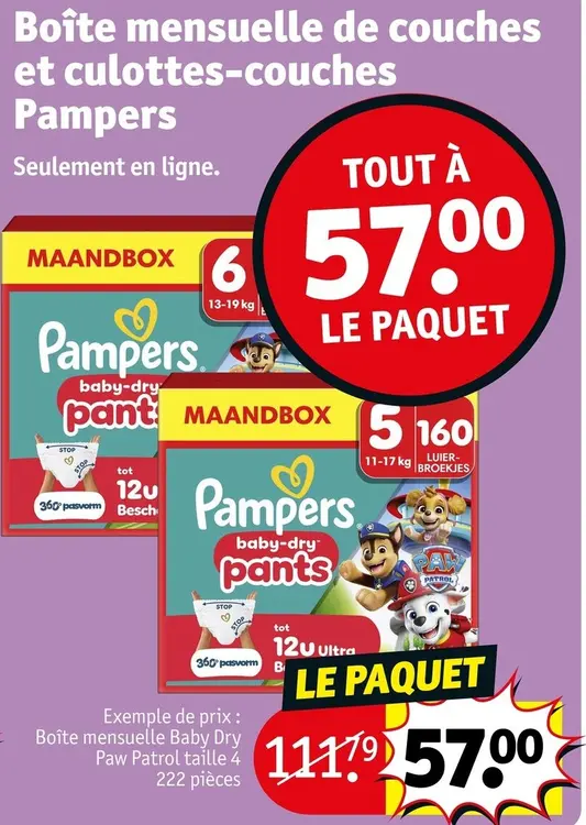 Offre: Boîte mensuelle de couches et culottes-couches
