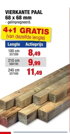 Promotie: Vierkante paal