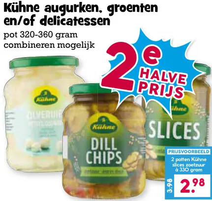 Aanbieding: Augurken, groenten en/of delicatessen