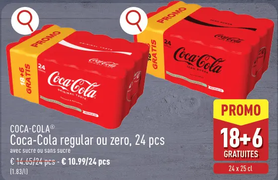 Offre: Coca-Cola regular ou zero