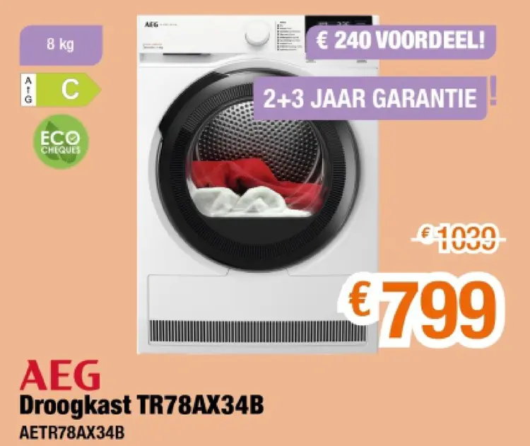 Promotie: Droogkast TR78AX34B