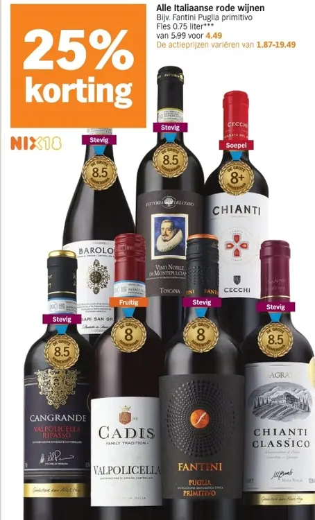 Aanbieding: Italiaanse rode wijnen