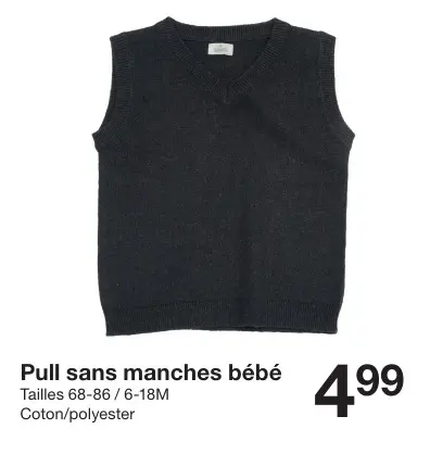 Offre: Pull sans manches bébé