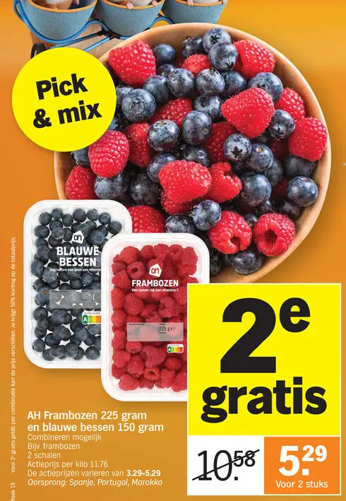 Promotie: Frambozen en blauwe bessen