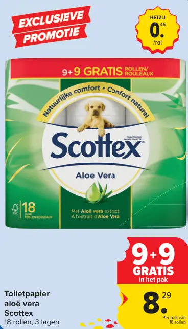 Promotie: Toiletpapier aloë vera
