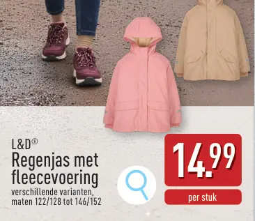 Promotie: Regenjas met fleecevoering