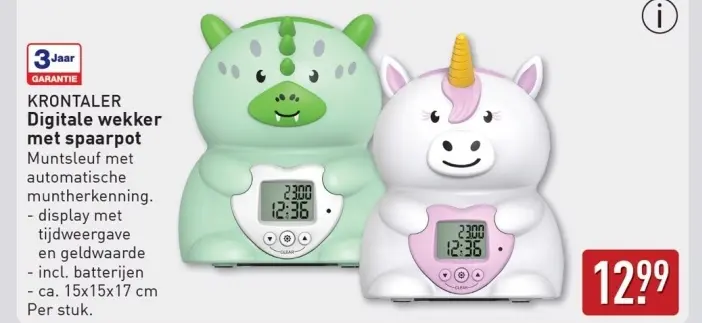 Aanbieding: Digitale wekker met spaarpot