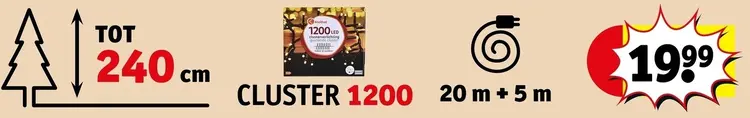 Aanbieding: Cluster 1200 kerstverlichting