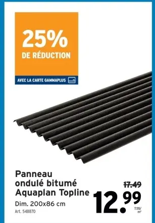 Offre: Panneau ondulé bitumé