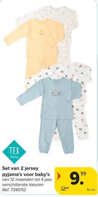 Promotie: Set van 2 jersey pyjama's voor baby's
