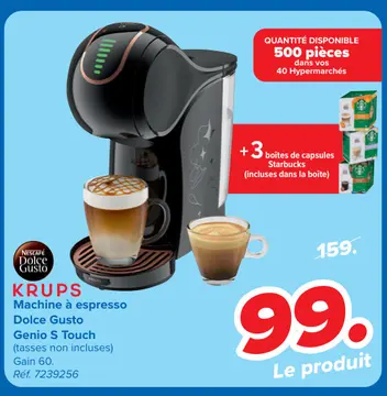 Offre: KRUPS Machine à espresso Dolce Gusto Genio S Touch