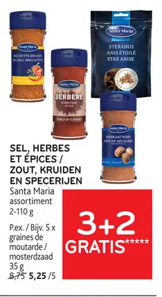 Offre: Sel, Herbes et épices / zout, kruiden en specerijen