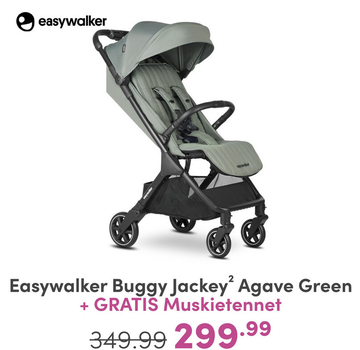 Aanbieding: Easywalker Buggy Jackey² Agave Green + GRATIS Muskietennet