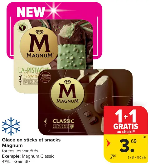 Offre: Glace en sticks et snacks