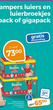 Aanbieding: Pampers luiers en luierbroekjes pack of gigap