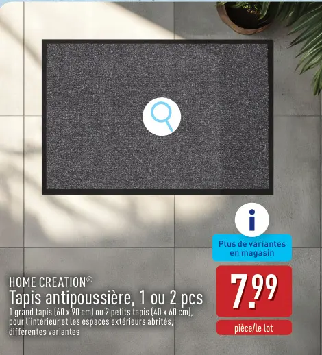 Offre: Tapis antipoussière