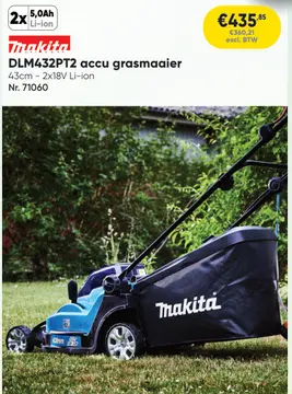 Aanbieding: DLM432PT2 accu grasmaaier