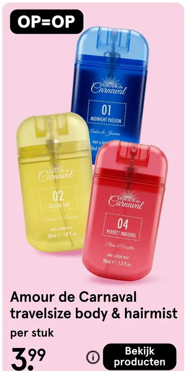 Aanbieding: Amour de Carnaval travelsize body & hairmist