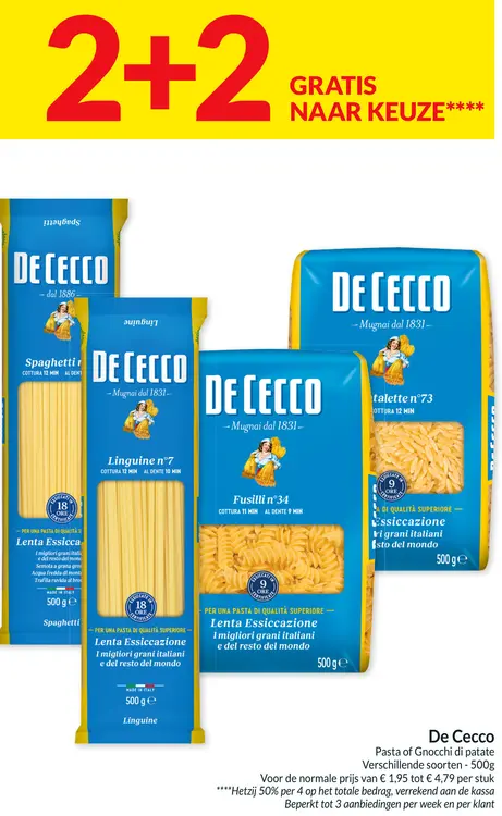 Promotie: Pasta of Gnocchi di patate