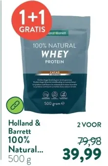 Aanbieding: 100% Natural Whey Protein Cacao